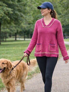 Nua Wool Silk Blend Sweater Winter Long Sleeve V Neck Hoodie Hooded Pockets